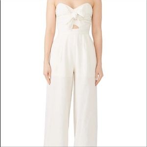 ASTR the label Linen Blend Wide Leg Strapless Jumpsuit